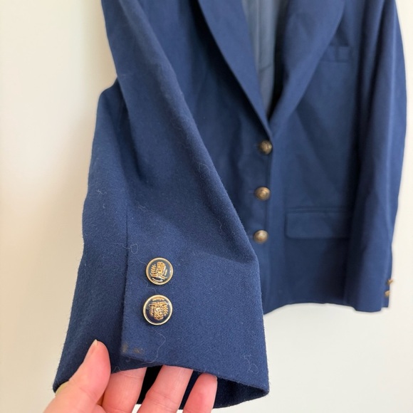 Pendleton Virgin Wool Blazer Jacket Women’s Vintage Blue USA Made Navy Anchor 16 - Picture 6 of 14